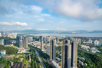 Fototapeta na wymiar Shenzhen, Guangdong, China, urban intensive real estate construction