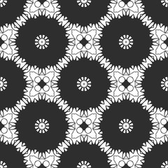 Beauty floral digital pattern, creative retro, vintage black and white design