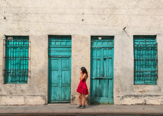 Colorful old door of Merida, Yucatan, Mexico