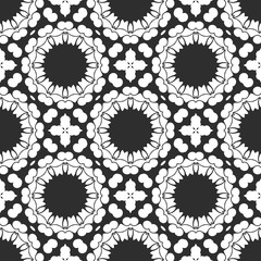 Black and white abstract pattern, wintage, retro style