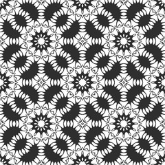 Black and white abstract pattern, wintage, retro style