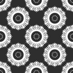 Black and white abstract pattern, wintage, retro style
