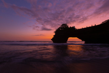 Beautiful sunset at Batu Bolong & Tanah Lot - Bali, Indonesia