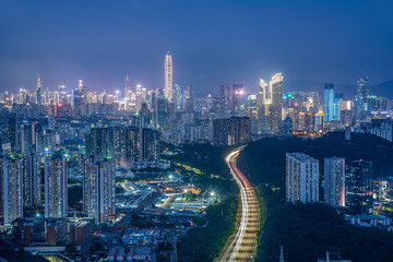 Fototapeta na wymiar Shenzhen City, Guangdong Province, China, night scenery