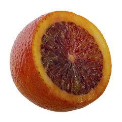 slice of blood red orange isolated on white background