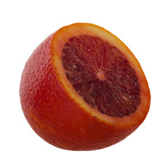 slice of blood red orange isolated on white background