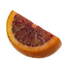 slice of blood red orange isolated on white background