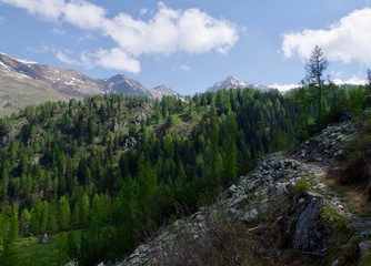 Fototapeta na wymiar Trekking from Orobie Alps Italy
