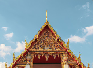 Fototapeta premium Wat Pho temple and buddhist statues in Bangkok