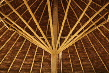 Traditional construction made of wood and straw