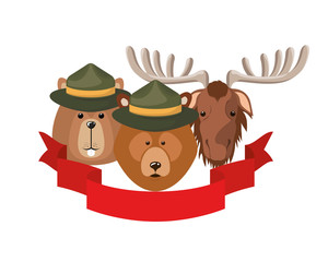 moose beaver and bear animal design