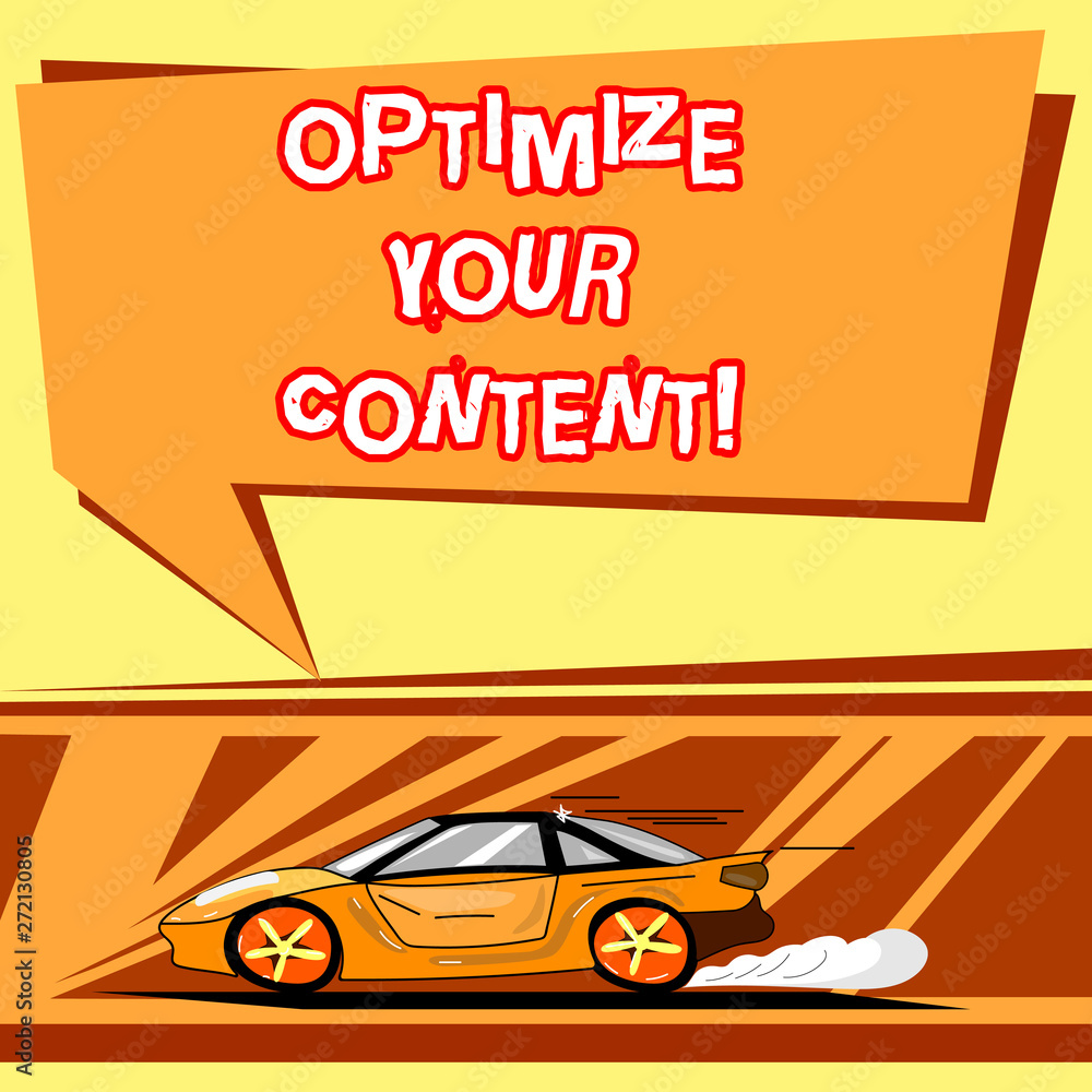 Poster handwriting text writing optimize your content. concept meaning process of making homepage attractiv