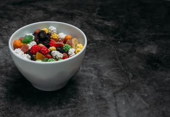 Dried fruits in a bowl