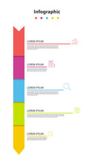 Fototapeta premium infographic information 5 step, timeline