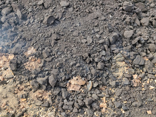 The lignite coal spontaneous combustion.