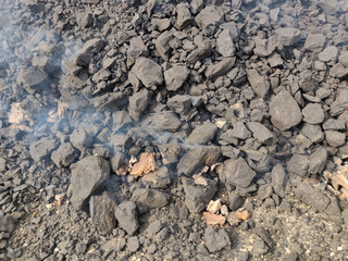 The lignite coal spontaneous combustion.