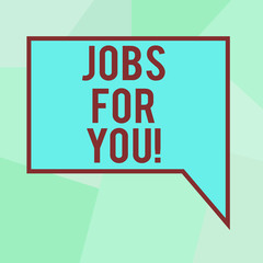 Conceptual hand writing showing Jobs For You. Business photo text List of available positions that suit your skills experience Blank Deformed Color Round Shape with Small Circles