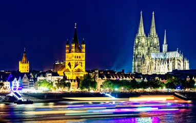 Dompanorama Kölner Lichter mit Leuchtstreifen © Joachim