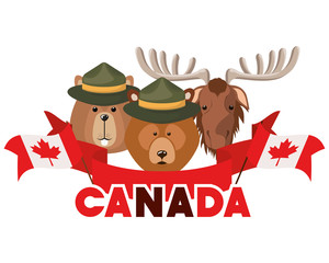 moose beaver and bear animal design