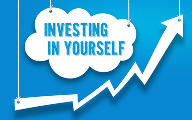 Investing in yourself - motivational concept illustration