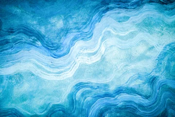 Keuken spatwand met foto Abstrack background of blue wave © jack-sooksan