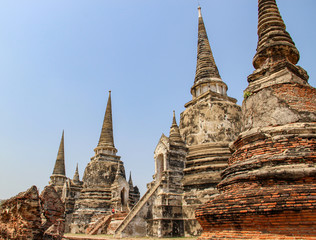Fototapeta premium Wat Phra Sri Sanphet Temple with stupa in Ayutthaya, Thailand