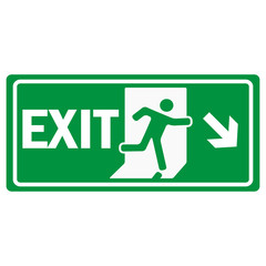 fire emergency exit sign icon