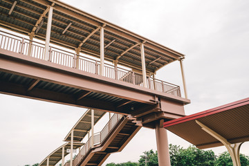 empty footbridge, overpass, pedestrian bridge