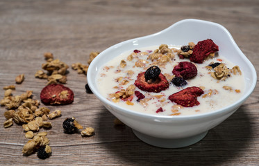 muesli with fresh berries
