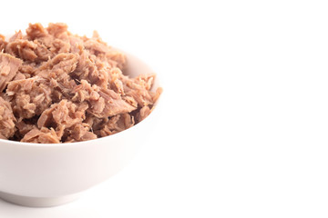 Bowl of Canned Tuna Fish Mixed with Mayonnaise
