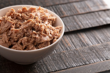 Bowl of Canned Tuna Fish Mixed with Mayonnaise