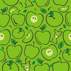 Seamless vector apples pattern