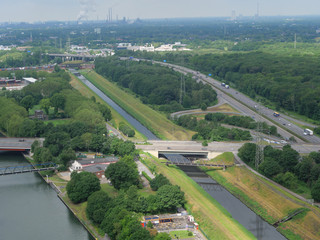 Oberhausen und das Ruhrgebiet von oben