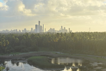 Fototapeta premium Skyline during sunshine in Brazilian coast