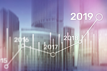 2019 Plan for Financial growth. Business and investment concept.