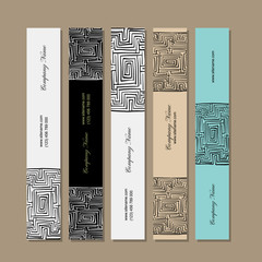 Banners design, labyrinth square