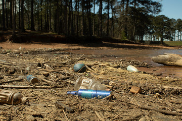 Polluted Shoreline on West Point Lake in LaGrange Georgia