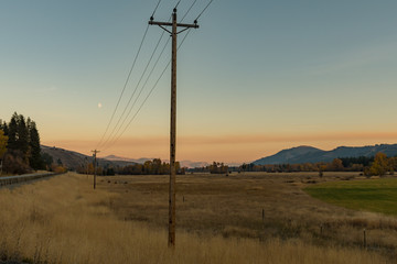 Sunset views of Boesel Canyon and the plain near Winthrop