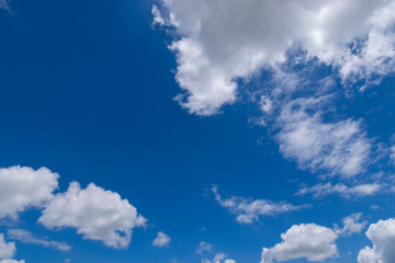 Fototapeta na wymiar Fluffy White Clouds Floating in a Beautiful Blue Sky 05