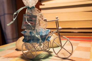 gift wedding candy and bicycle