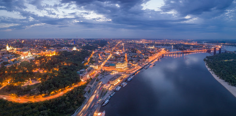 Kiev night city , Ukraine - obrazy, fototapety, plakaty