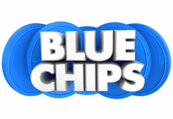 Blue Chips Top Priority Company Goals Objectives Words 3d Illustration