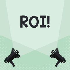 Conceptual hand writing showing Roi. Business photo text Return On Profit Perforanalysisce Measure Evaluation of a Business Efficiency