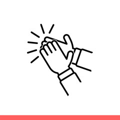 Applause vector icon, clapping symbol. Simple, flat design isolated on white background for web or mobile app