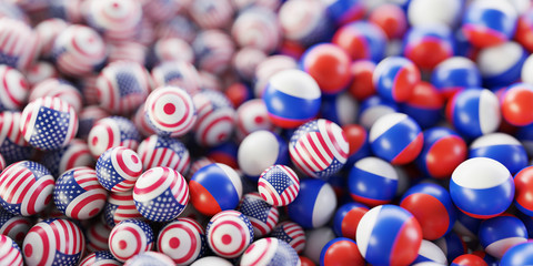 Political relationships between USA and Russia, original 3d rendering