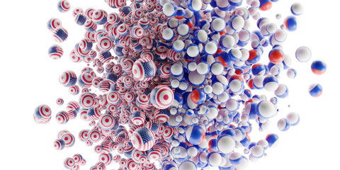 Political relationships between USA and Russia, original 3d rendering