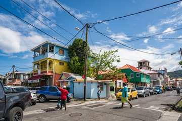 Fototapeta na wymiar Roseau market -Views around the caribbean island of Dominica West indies