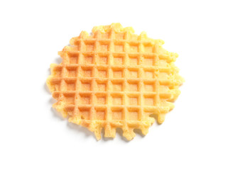 Delicious waffle for breakfast on white background