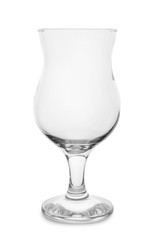 Empty clear cocktail glass on white background