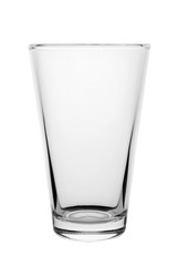 New empty clear glass on white background